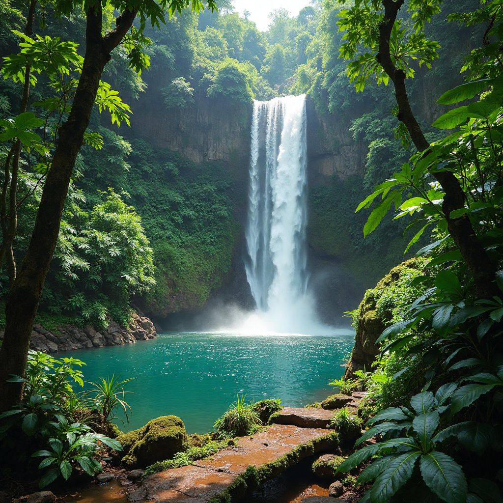 Rainforest waterfall trail